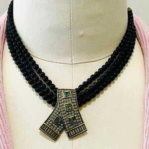 Heidi Daus asymmetrical early vintage (like new)  Swarovski crystals necklace